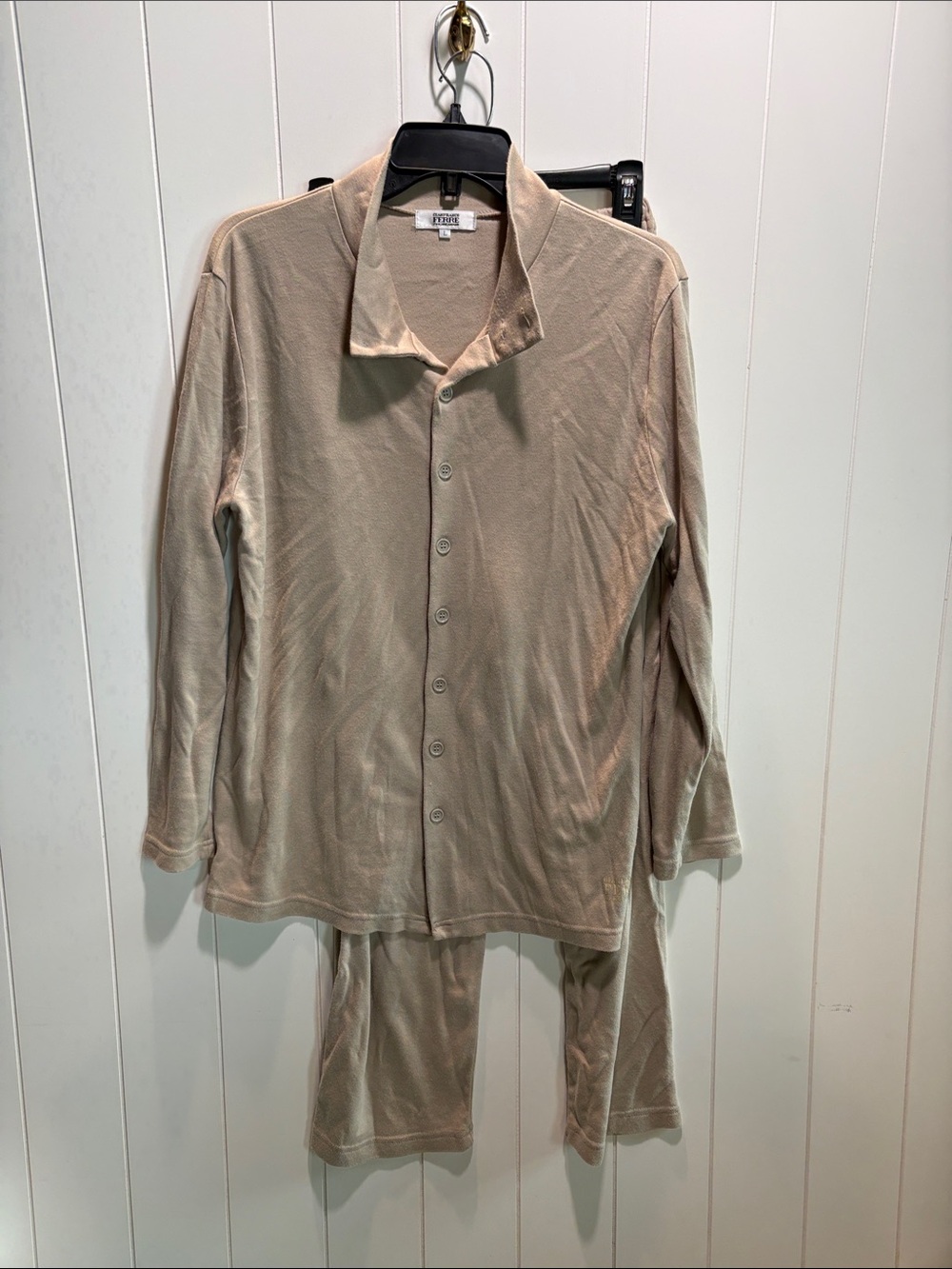 GianFranco Ferre pajama set cotton blend 2 piece loungewear set Korean Air L